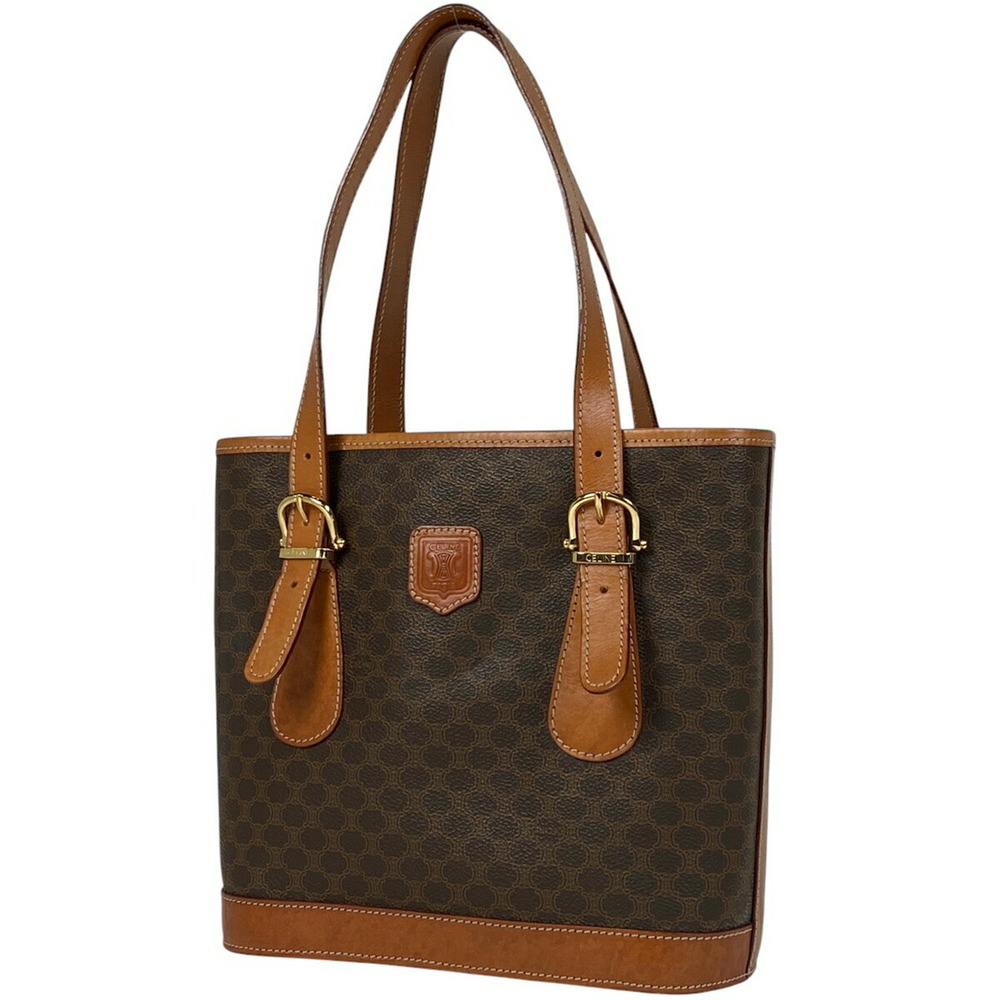 Celine Macadam tote bag bucket canvas brown